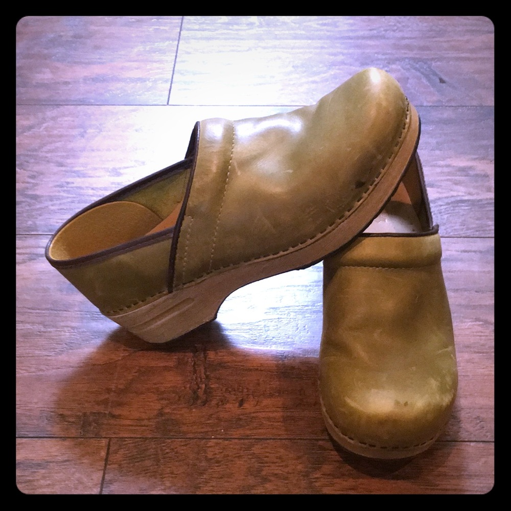 Green Dansko Clogs